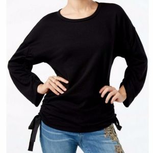 Black Long Sleeve Top Bow Detail M 134